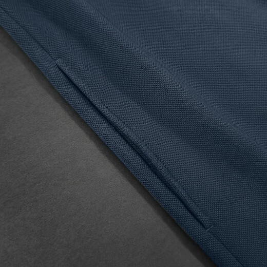 Vestido gordo de Meiyang (Meiyang), textura de perla algodón de algodón contrastante collar de polo flojo suelto vestido de producto nuevo, azul marino (falda larga) s