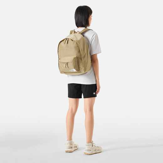 North Face 28.7L Brand Logo Reißverschluss Nylon Rucksack reguläre Männer und Frauen gleiche Paare Paare Steinbraun braun Steinbraun braun braun