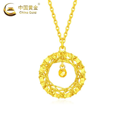 China Gold (CHINA GOLD) 18k gold Dreamweaver pendant for women new model Dreamcatcher K gold Valentine's Day birthday gift for girlfriend and wife 18k gold Dreamweaver pendant about 0.5g free silver chain