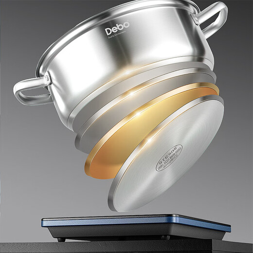 Debo Debo 316 stainless steel steamer two-layer 28cm household double bottom cooking soup pot gas stove induction cooker universal