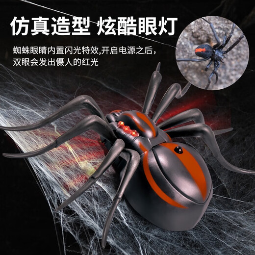 爱儿优（AIERYOU）儿童电动遥控蜘蛛玩具抖音5网红爬行仿真小动物4-6岁男孩女孩 经典版-遥控瓢虫红色款9922+螺 官方标配