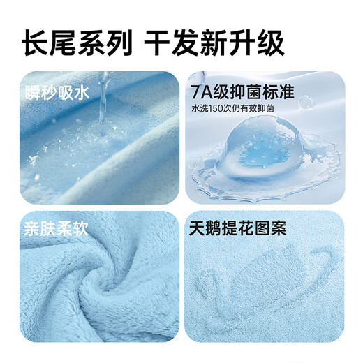Grace antibacterial hair drying cap for women super absorbent thickened hair drying towel swan style