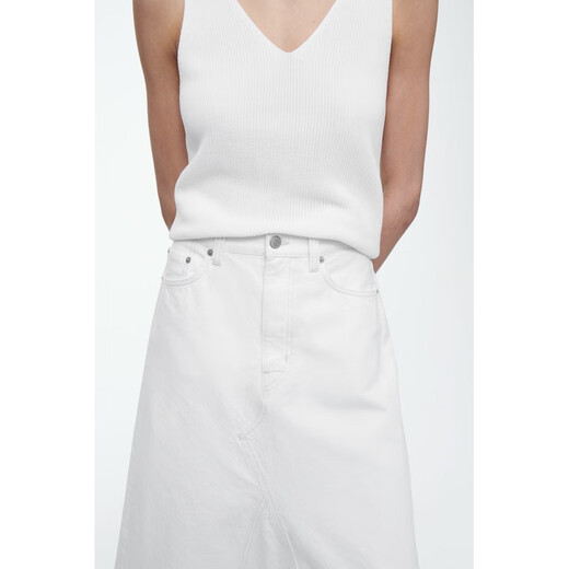 COS de falda de algodón blanquecina de COS 1208923002 32