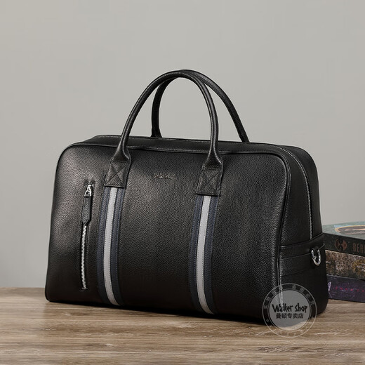 Sac de voyage masculin de Walker Shop [First-couche Cower Sac à grande capacité Bagure Business Travel Bagage One épaule Crossbodybag Black (hauteur 32 * 48 * 27cm d'épaisseur)