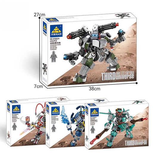 Shantoulin Village Kaizhi 6624-27 protegiendo a Mecha Man compatible con LEGO ensamblados bloques de construcción juguetes para niños niños 6627