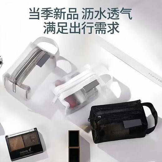 Mesh storage bag mini zipper bag cosmetic bag jewelry change key small bag portable card holder lipstick bag mesh storage bag black 1
