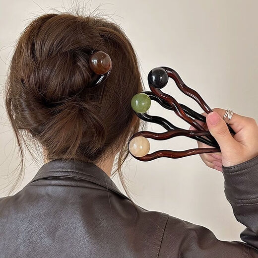 Kopfschmuck Retro Fleischbällchen High-End einfach 2025 Haarnadelhaarnadelhaarpin Französische Haarzubehör Temperament New Style Hair Clip Kopfschmuck Perlen U-förmige Haarnadel-Weiß-Perlen