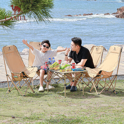 Camel (CAMEL) JD.com exclusive outdoor folding table folding chair camping picnic camping table and chairs 1 table 4 chairs set