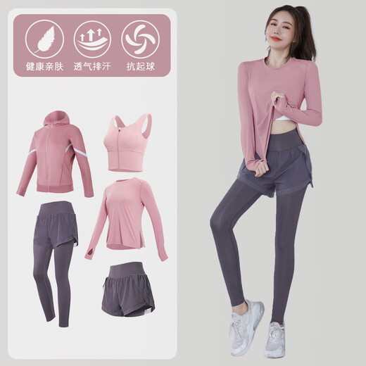 Yoga Top Deckt Bauchfett MM Kurzärärmelte Mesh T-Shirt für Frauenfitnesskleiderbezüge Hüften und schnell trocknendes Sommertraining Lotus lila [Langarmärte] Drei-teilige TC15917 S