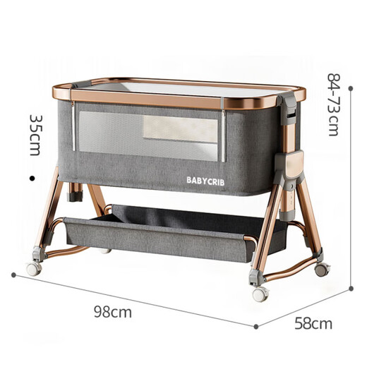ANGI BABY crib multi-function folding bed can be spliced ​​with large bed movable baby shaker newborn sleeping tool
