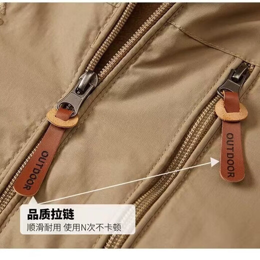 Warm and cold-proof, autumn and winter men's jacket, velvet thickened jacket, windproof, waterproof, anti-wrinkle cotton coat, autumn clothing, gray 3XL (150-165)