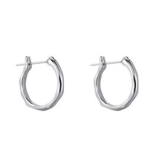 Nilan Fat Dong Lai's same style pt950 platinum earrings for women PT950 plain circle niche design platinum earrings ear buckles to support ears rhombus