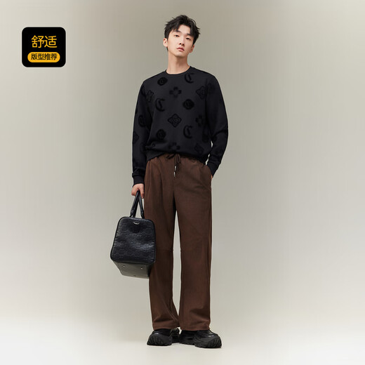 Carbeen 365g fish scale cloth sweatshirt men's window grille elements combined with flocking technology winter long-sleeved sweatshirt