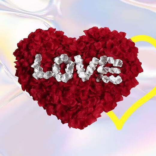 Simulated rose petals wedding hand scattering wedding room KTV bar confession proposal Valentine's Day decoration big red about 99 pieces