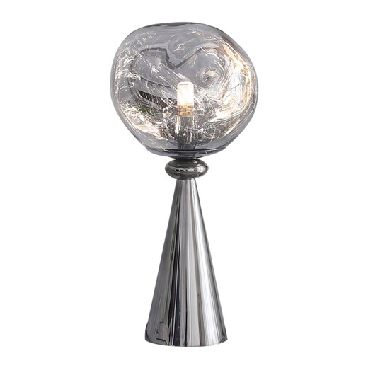 Hualeji table lamp bedroom bedside lamp light luxury high-end decoration Nordic modern simple glass designer living room high model room M1047 smoke gray large button switch
