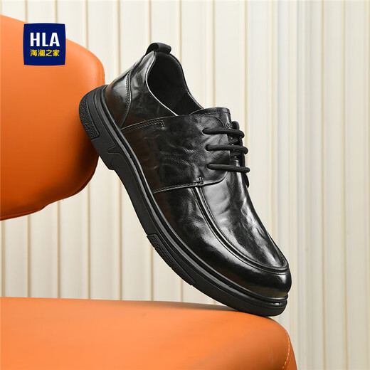 Heilan House (HLA) leather shoes men's business casual genuine leather lace-up commuting men's shoes men's HAAPXM3EBA182 black 42