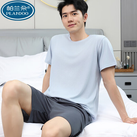 Palando Pyjamas für die Sommer-Baumwoll-Kurzärmer-Jugend im mittleren Alter mit mittleren Altersdünnern, großer Summer für Herren-Sommer-Frühlings- und Herbst-Heimkleidung 9922 [H-Serie für Männer mit kurzer Ärmel-Shorts für Männer] XL [Empfohlen 130-150jin [Jin gleich 0,5 kg]]