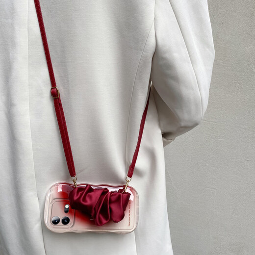 班美萝适用vivoiqooneo9spro手机壳iqooneo8水墨5晕染7se竞速版6红色3褶 透明-晕染红BL3891+腕带 iQOONeo7竞速版