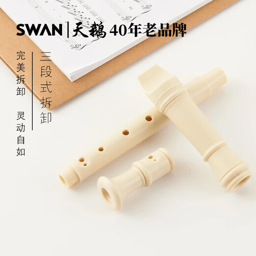 天鹅（SWAN）竖笛高音德式儿童学生课堂教学初学者练习笛子乐器开学季礼物 8孔粉色【标配】