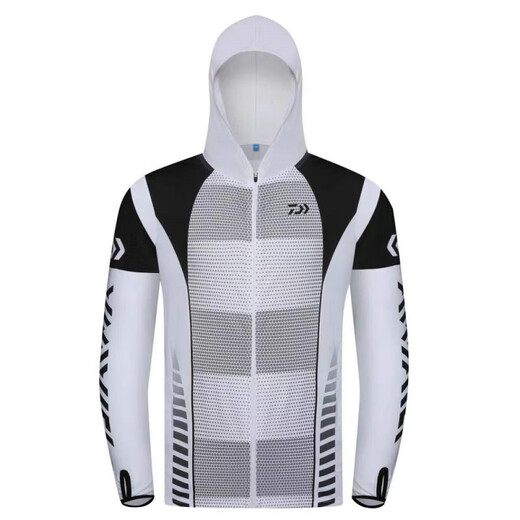 Dayiwa Ice Silk Sun Protection Clothing Breathable Sun Protection Fishing Clothing Anti-mosquito Luaji Fishing Sun Protection Clothing Upf50+ Platinum. Sun Protection Clothing XL (140-160Jin Jin equals 0.5kg)