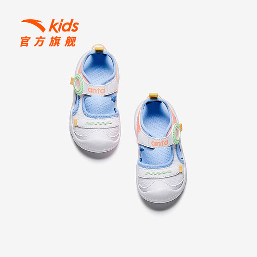 ANTA Children's Sandals 2025 Summer New Men's and Women's Baby Shoes Baby Breathable Toe Sandals Octopus Beach Shoes Women's Anta White/Fluorescent Orange Red-5 20/12cm