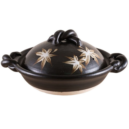 cocostyle original Wangu Shao hand-painted stewed meat Jing Maple Leaf Casserole Wide body earth pot hot pot earth pot number 8 m3892 0ml