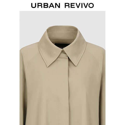 UR new autumn women's retro modern large lapel ultra-loose windbreaker jacket ULG150003 Khaki (loose) S (XS-S)