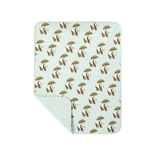 Milkbarn 2025 new autumn and winter baby pure cotton waterproof diaper pad baby sheets washable breathable pad panda green (length 90cm * width 70cm)