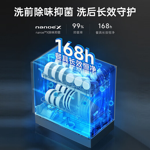 Panasonic dishwasher desktop upgraded with 5 sets of softened water system 80 High temperature sterilization washing and drying integrated hot air drying household table top household dishwasher Third generation K1Y Rro upgraded AI smart washing National subsidy 15%