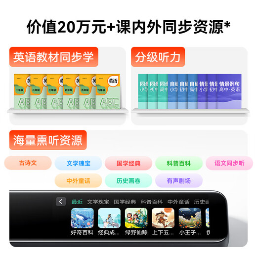 Homework Helper All-Subject Learning Pen S2Pro Primary School and High School 9 Subjects Dictionary Pen Reading Pen English Learning New Curriculum Standard Electronic Dictionary Translation Pen Scanning Pen Portable Learning Machine 32GB