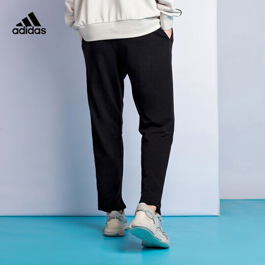 阿迪达斯（adidas）男裤 2025夏季运动裤跑步训练户外休闲宽松舒适透气针织直筒长裤 GK9273 XS