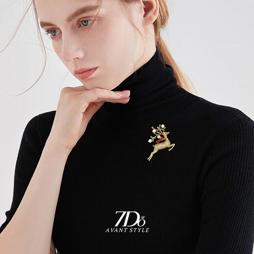 Quamer7do Christmas Pearl Elk Brosche für Frauen High-End Exquisite Pullover Bouquet Modeanzug Pin Accessoires Geschenk Golden Pearl Elk
