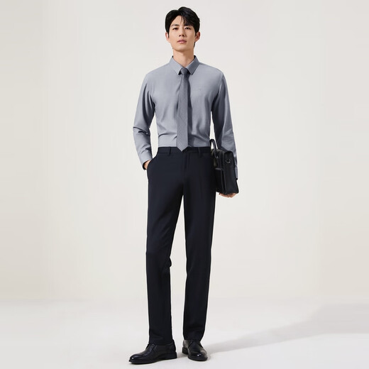 Qipai Solona far infrared heat storage men's 2025 autumn lapel micro-brushed soft business long-sleeved shirt