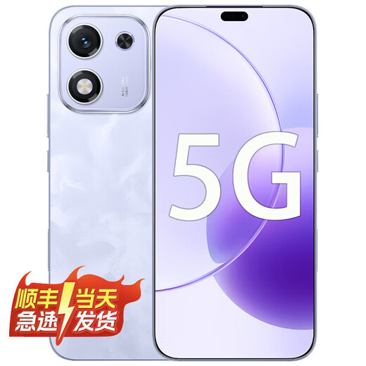Hi novaX70i new 5G full network mobile phone 100 million pixels AI photography large screen OLED eye protection screen thin and light Huawei Mat50 Pro smartphone NFC Magnolia Purple 8GB+256GB