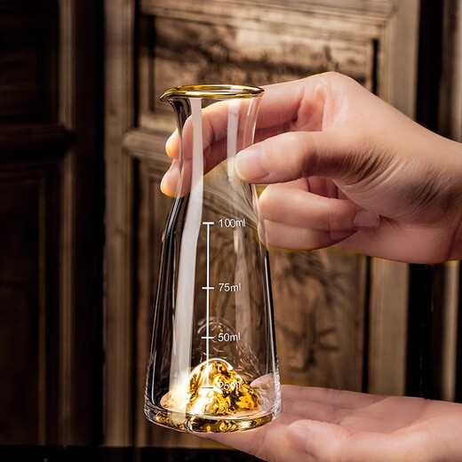 Chinuo Yipin Jiangshan Jinshan gold foil crystal white wine cup divided into jug 1 pot 1 cup household set creative small wine glass 1 pot 2 cups