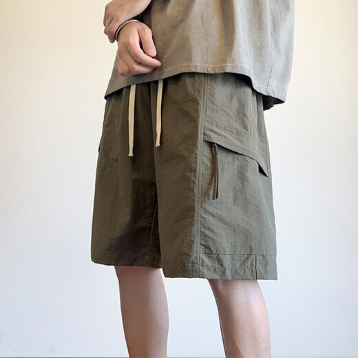 
Huili Shorts Summer Men's Quick-Drying Outdoor Work Shorts Men's New Casual Cropped Pants High-end American Shorts Military Green XL