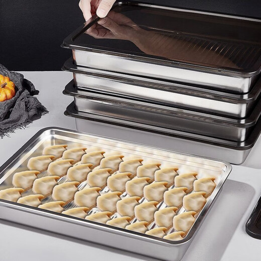 Enshousu 316 stainless steel dumpling box fresh-keeping plate square plate with lid multi-purpose picnic storage box A small + extra thin 1-piece set without anti-stick 230ML 1 hour type + extra deep and extra thick only