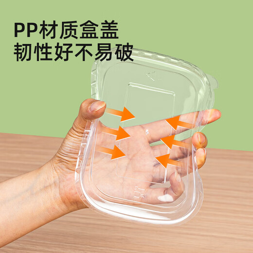 Temeiju disposable lunch box kraft paper thickened biodegradable packing box with lid picnic box camping tableware 20 sets 500 type