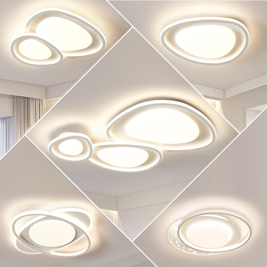 Les NVC Volles Spektrum Hochbritchem Augenschutz Wohnzimmer Deckenleuchte Neue moderne einfache atmosphärische Hauptschlafzimmer Deckenlampe RG1049 Weißes Dreieck 110*80 cm