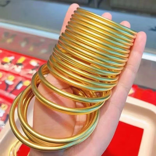 越南沙金手镯久不掉色古法传承两世欢手链女四叶草仿黄金鐲子仿真 58mm