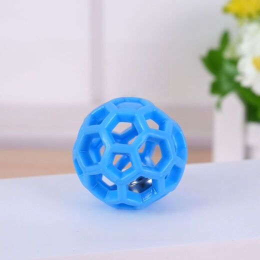 Dog Self-pleasure Teething Toy Ball, Bite-Resistant Dog Hollow Small Dog Puppy Small Dog Cat Pet Consumes Physical Energy 1 Blue + 1 Red Interactive Training