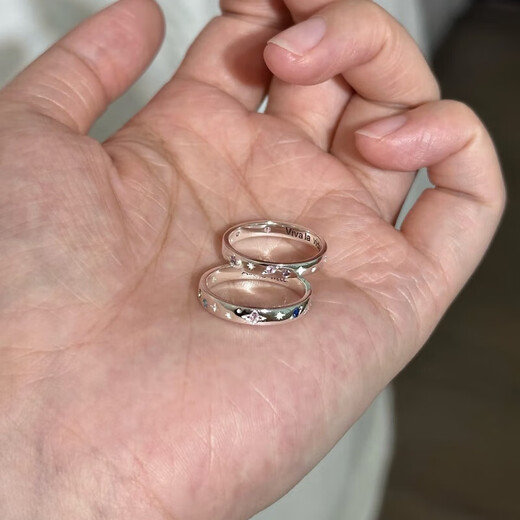 FVIP999 sterling silver pure silver ring viv a la vida life starburst couple ring anniversary gift exquisite small gift box gift opening adjustable all is well smooth female style same style