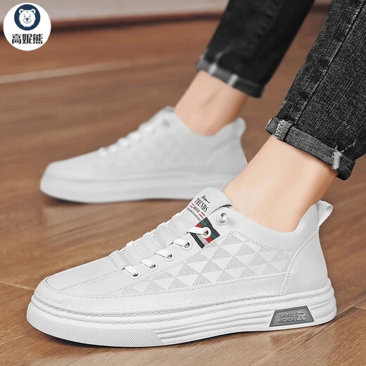 
Gao Ni Xiong summer breathable invisible inner height-enhancing men's shoes 10cm soft sole small white shoes for men high-end fashion casual board shoes for men 9882 white (invisible height-enhancing 6cm) 9882 white 42 *