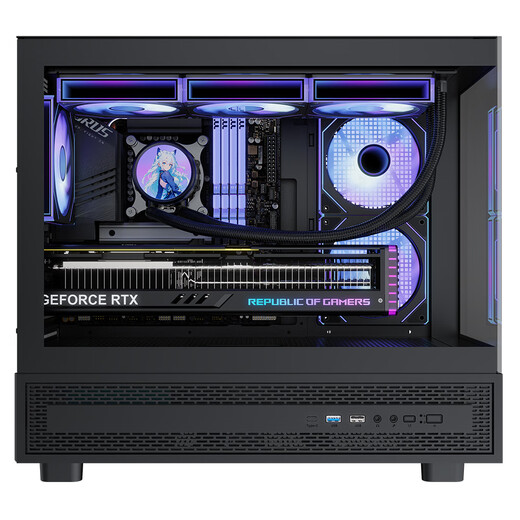 Thermaltake（Tt）钢影透S-M 海景房机箱 电脑主机 黑色（M-ATX主板/支持360水冷/9风扇位）