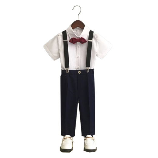 Goku Boys Dress Host Красивый детский костюм цветочный комбинезон британские мальчики костюм для фортепиано синие брюки + рубашка + галстук -бабочка 130