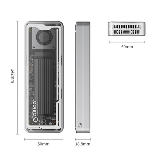 ORICO Thunderbolt 4/5 Solid-State-Laufwerksgehäuse SSD-Festplattenleser USB4-Schnittstelle Lesegeschwindigkeit 40 Gbit/s Mobile externe Box 2230/2242/2260/2280 Festplattengehäuse 40 Gbit/s | Flaggschiffmodell