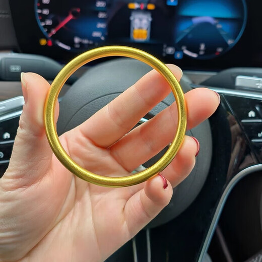 Laohuangxiang gold-wrapped silver bracelet for women, ancient method inheritance gold 9999 pure gold plain ring gold bracelet solid unchanged 4mm 59 ring mouth