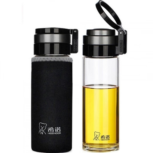 Heenoor glass cup thickened single-layer heat-resistant filter tea cup large portable water cup men's car cup casual cup 6076-695 ml none
