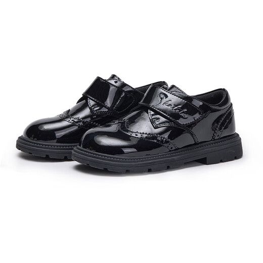 Carter Rabbit children's black leather shoes 2025 autumn new kindergarten children's dress shoes stage performance shoes black 26 inner length about 17.0cm foot length about 15.8-16.4