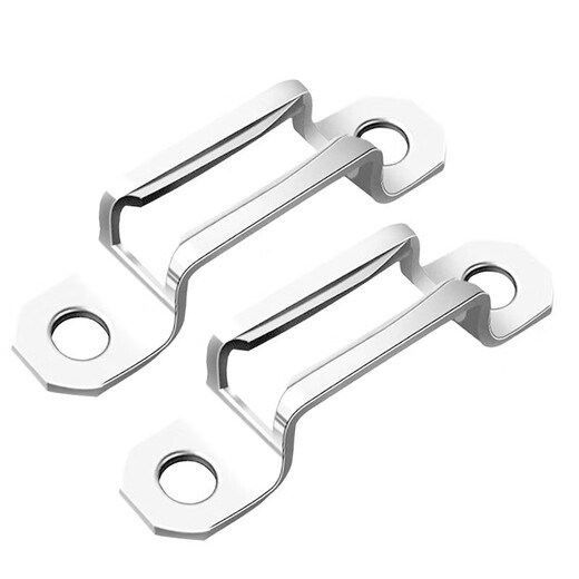 Masifu 2-in-1 connector furniture invisible 2-in-1 thickened woodworking accessories through buckle slide buckle wardrobe hardware stainless steel half-through buckle with screws (50 sets)